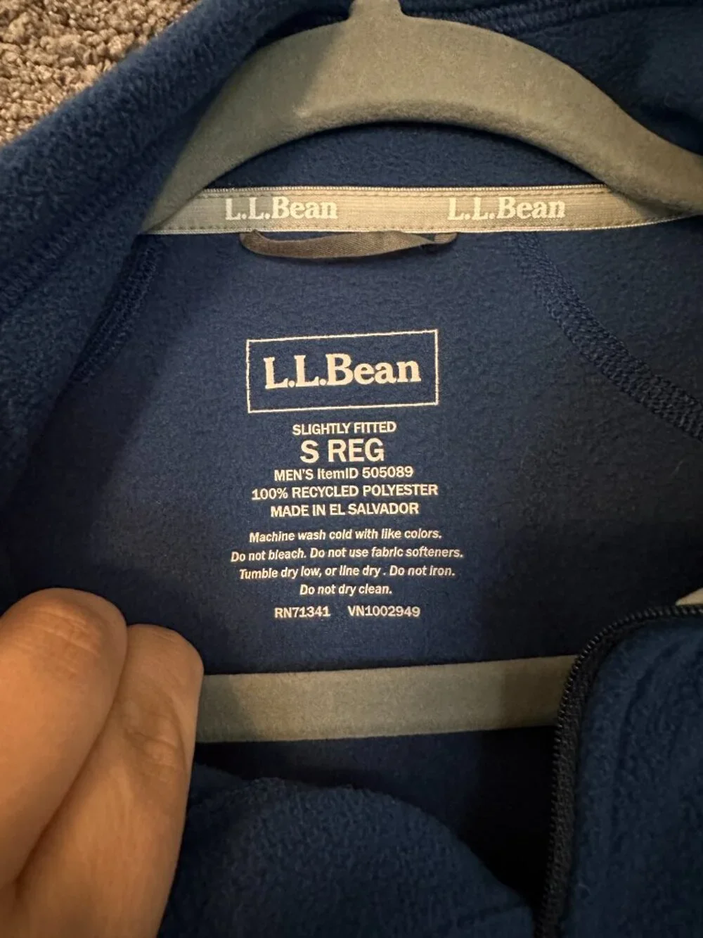 L.L. Bean Men’s Mountain Classic Fleece 1/4 Zip Pullover Jacket - Navy Blue S